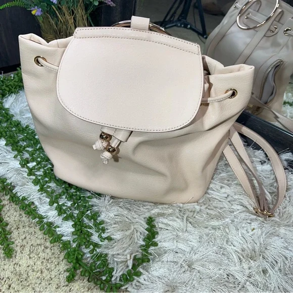 LC Lauren Conrad Blush Backpack Lauren Conrad O Ring Drawstring Backpack Handbag Blush Pink  main image 3